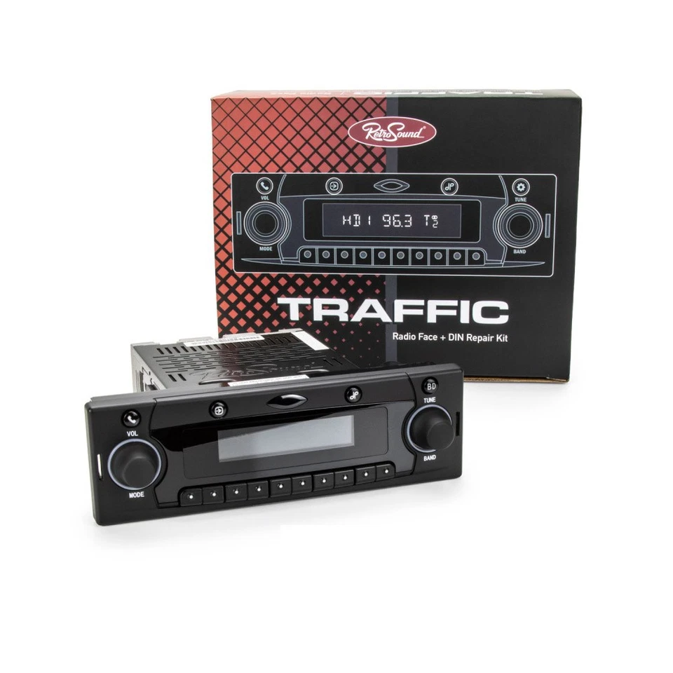 Retrosound Traffic Autoradio 1 DIN Youngtimer Becker Design Bluetooth DAB+ Noir - Photo 1/4