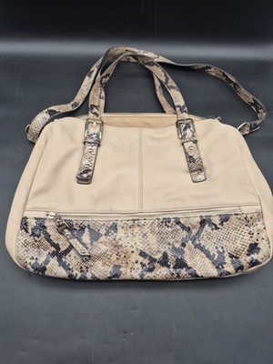 B Makowsky Tan Snakeskin Leather PURSE Hobo Purse Bag Pocketbook PHONE POCKET!!
