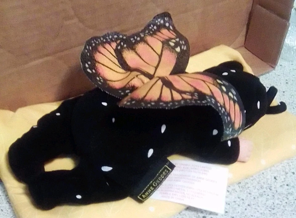 "Muñeco de felpa vintage 1998 Anne Geddes 9"" Baby Butterfly" Foto 3 de 3