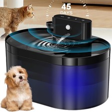 Katzenbrunnen 2.2L Edelstahl Trinkbrunnen für Katze Kabellos Leise Trinkbrunnen