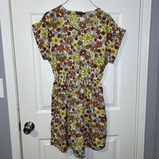 New Glory Dress Women's Medium Multicolor Retro Floral Elastic Waist Short