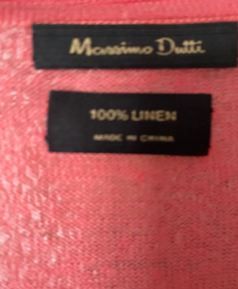 Gilet Massimo Dutti 100 % lin – Taille 38 – Corail no - Photo 3/4