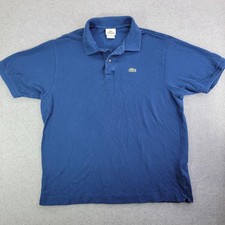 Lacoste Polo Shirt Mens 3XL Blue Short Sleeve Pique Cotton Croc Logo Classic Fit