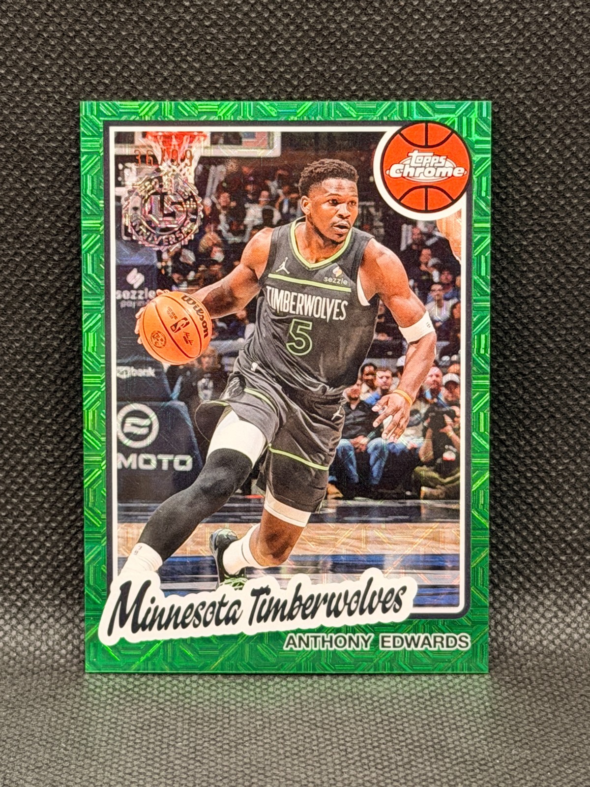 Anthony Edwards 2025-26 Topps Silver Pack Chrome Green Mojo Refractor /99 #TC-AE