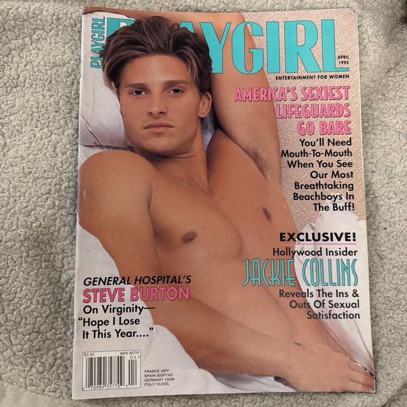 PLAYGIRL MAGAZINE,APRIL  1995 * GENERAL HOSPITAL'S  STEVE BURTON GAY INTEREST 