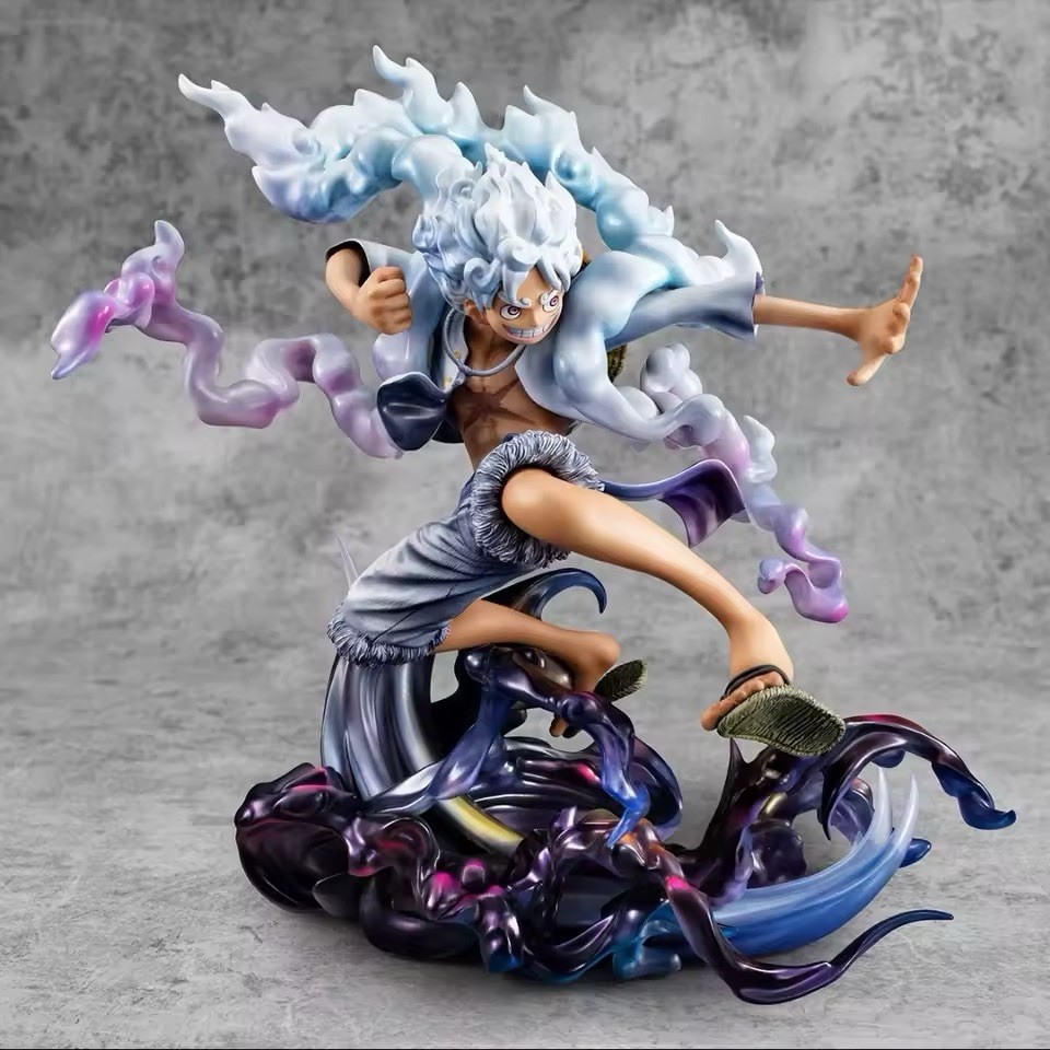 Figurine Luffy Gear 5 de 20 cm idéale pour décorer un bureau de geek