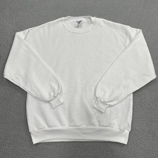 VTG Jerzees Blank Crewneck Sweatshirt Sweatshirt Men Large White Made in USA