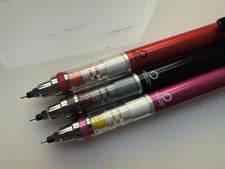 3x Uni Kurutoga Mechanical Pencil Standard, 0.3mm, 0.5mm, Pink Black Red