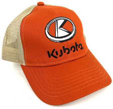 KUBOTA Orange K-Products Headwear Cap / Hat Orange Tan Mesh Back Adjustable New