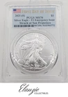 2021(S) American Silver Eagle First Day of Issue T1 Emergency Issue PCGS MS70