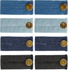 8 Pcs Adjustable Waistband Extender for Jeans  Pants - Premium Metal Button Ext