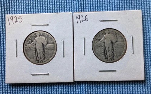 Standing Liberty Silver Quarters, 1925 & 1926 ($0.50 face), 90% Silver
