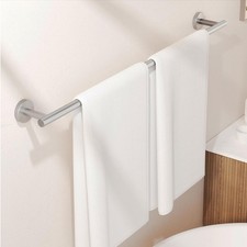 KES Bathroom Set Brushed Gold/Chrome Toilet Roll Holder & Towel Hook