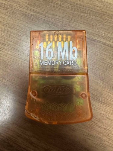 Intec Clear Orange 16MB Memory Card For Nintendo GameCube Very Good 8E