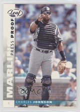 2002 Leaf Press Proof Blue Charles Johnson #115 0q3