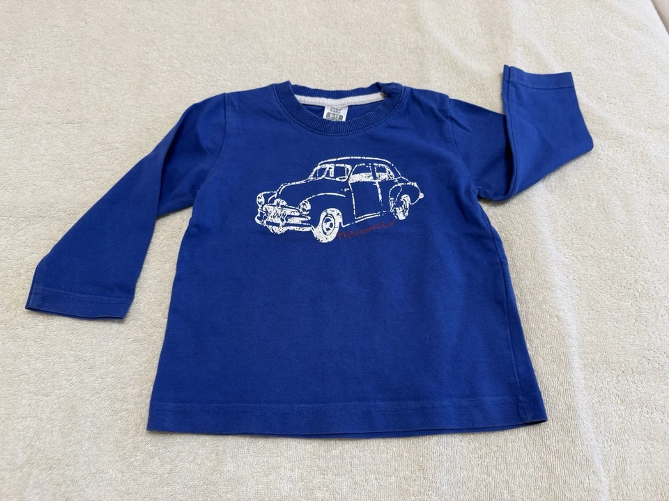 Langarmshirt blau Auto Gr. 74/80 (4459) - Bild 1 von 1