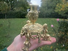 Chandelier ancien Angelots Putti bronze XXe siècle