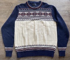 Vtg Robert Bruce Sweater Christmas Size L Fair Isle Made in USA Wintux Pullover