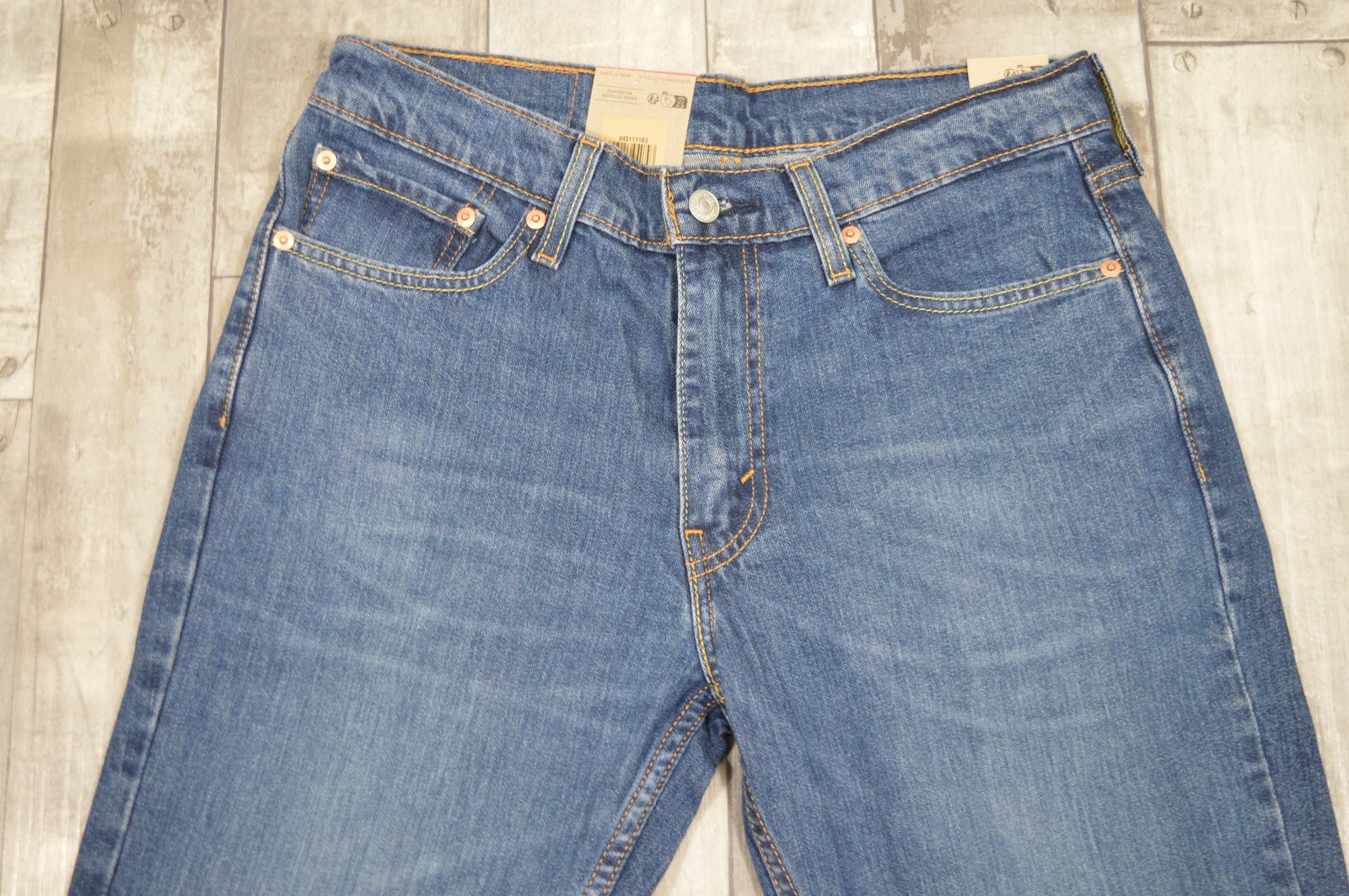 Men's Levi's 511 Slim Mid Blue Denim Red Tab Jeans W32 L34 RRP £90 image 6
