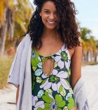 NEW Aerie American Eagle Women s Swimsuit One Piece, Hibiscus Flower, Small