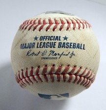 2022 New York Mets Marlins Game Used Baseball Stephen Nogosek Jesus Aguilar Foul
