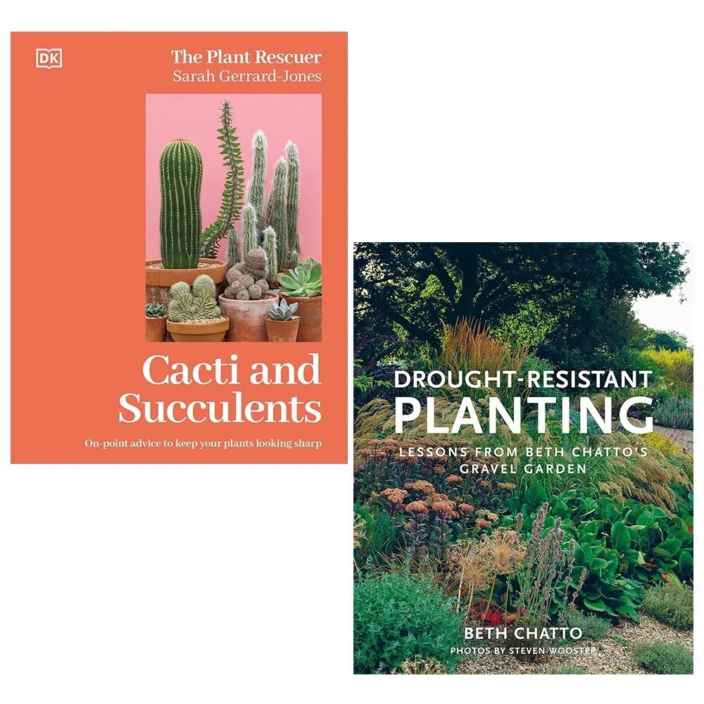 Cacti and Succulents (HB), Drought-Resistant Planting Beth Chatto 2 Books Set