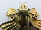 Vintage Sterling Silver Gold Vermeil Butterfly Scarf Clip Rhinestone Insect Pin — photo 5