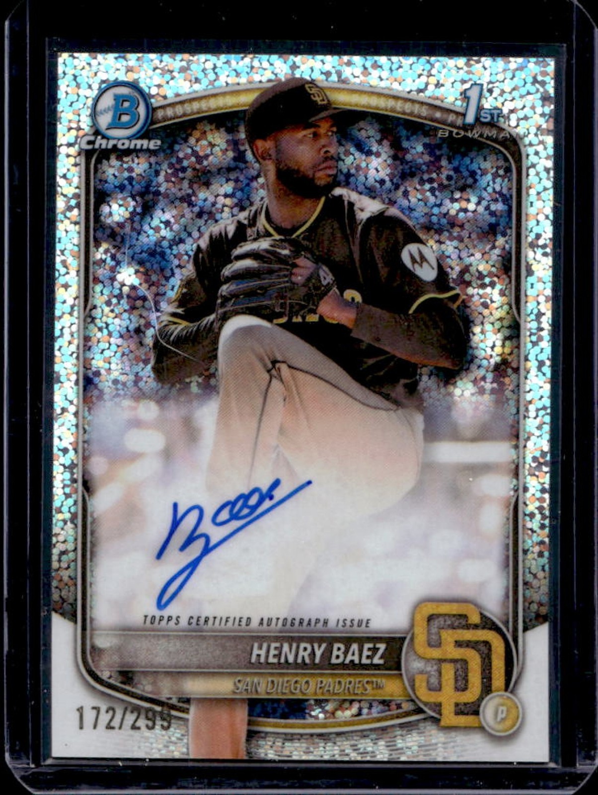 2025 Bowman Chrome Henry Baez Auto Speckle Refractor 1st #172/299