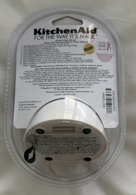 KitchenAid White Silver Cooks Series Digital Timer KAT150WH *169
