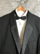 Jean Yves Tuxedo Jacket 54R Black Satin Trim 100 Wool Formal Party Wedding