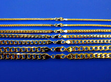 Brazalete de eslabones de cadena cubano con bordillo de oro amarillo de 10K oro real 2 mm-8 mm 7"-9"