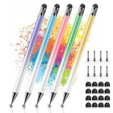 Stylus 5 Pcs 16 Rubber Tips 8 Transparent purple, blue, pink, green, yellow