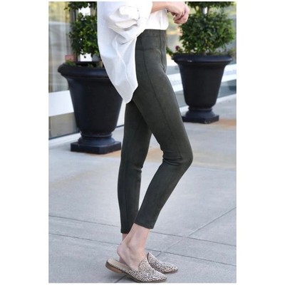 Spanx Women s Sz S Green Faux Suede Pants Pull On  High Rise Ankle