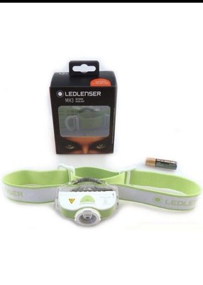 LEDLENSER Stirnlampe MH3 grün/weiß Kopflampe mit Klammer Fokussierung schwenkbar