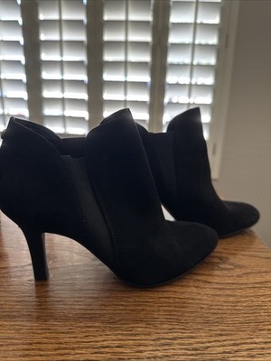 Anne Klein Women s Black 8.5 Ankle Boots Faux Suede