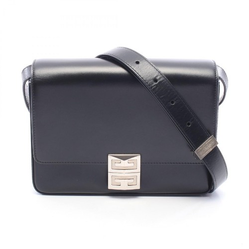 GIVENCHY 4G Crossbody Bag Medium Shoulder Bag Leather Black Used