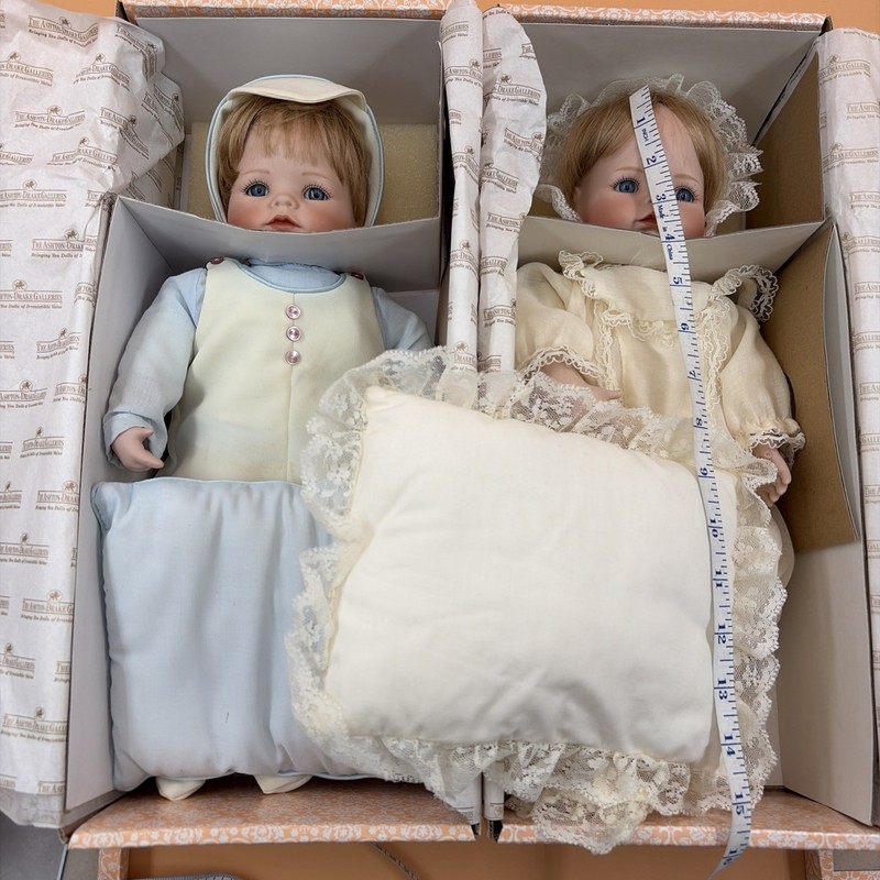2 VTG Ashton Drake Dolls Carolin & Erik From the Heart Artist Signed Girl Boy 
