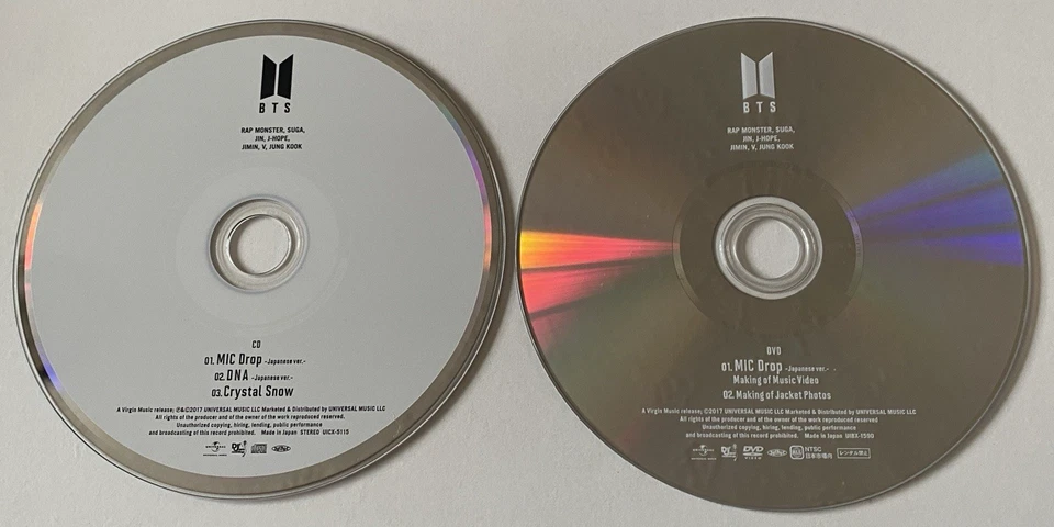 BTS – MIC Drop/DNA/Crystal Snow Japan Import Ltd Ed 3 Track CD & Bonus DVD 2017 - Imagem 3 de 4
