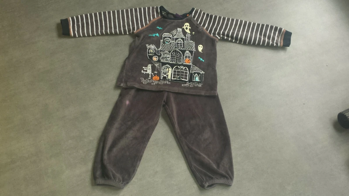 Beau pyjama velours marron Halloween fluorescent garçon 3 ans SERGENT MAJOR