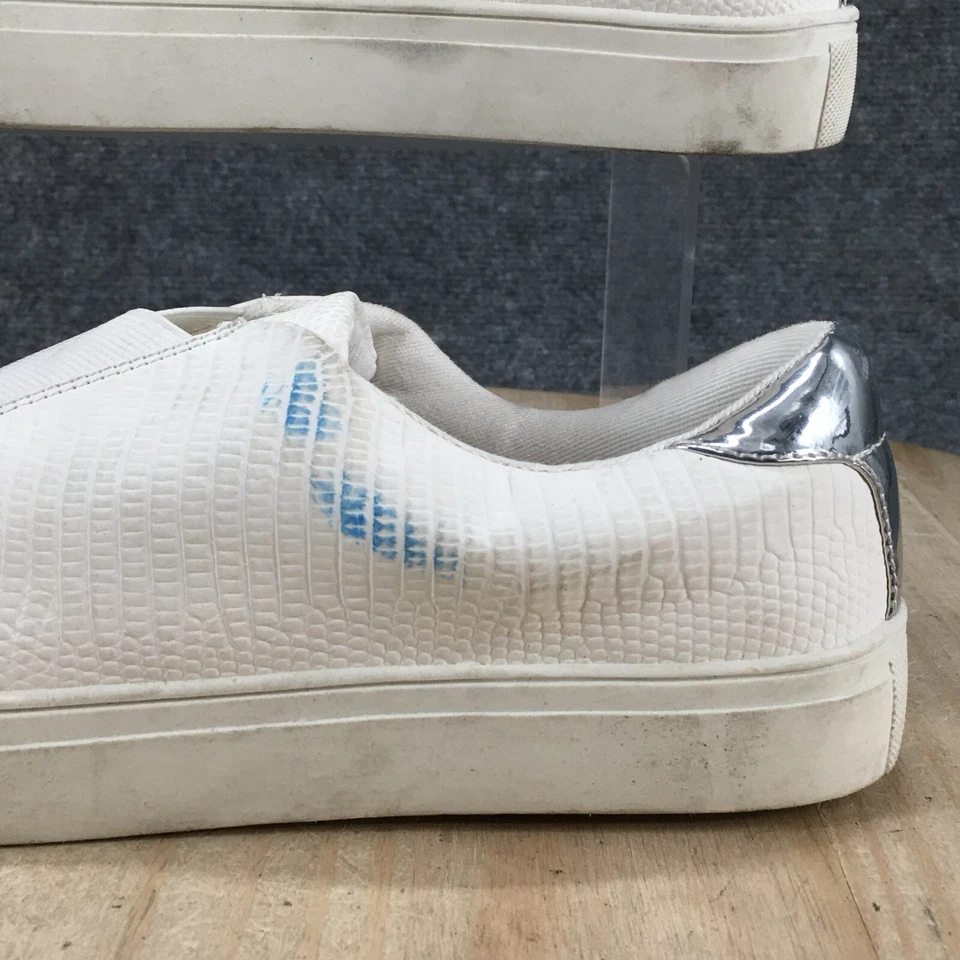 Zapatillas deportivas Brash Shoes para mujer 9,5 blancas de imitación de cuero cómodas de caña baja Foto 3 de 4