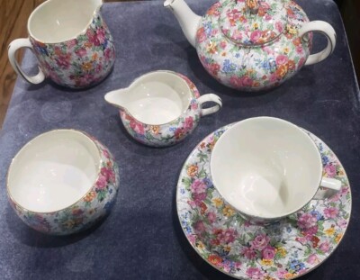 Chintz Lord Nelson Marina Tea For One 6pc Set Vtg