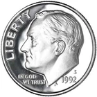 1992 S Proof Silver Roosevelt Dime From Proof Set