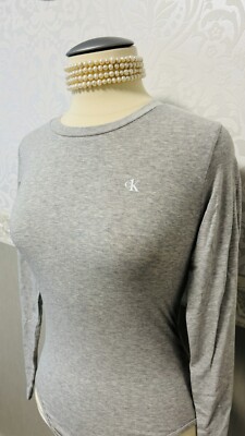 Calvin Klein Bodysuit Damen  Langarm Overall Slim Jumpsuit Basic  Gr.S