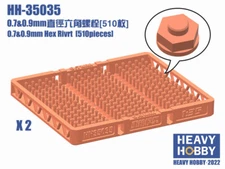 Heavy Hobby HH-35035 0.7&0.9mm Hex Rivrt (510 pcs)