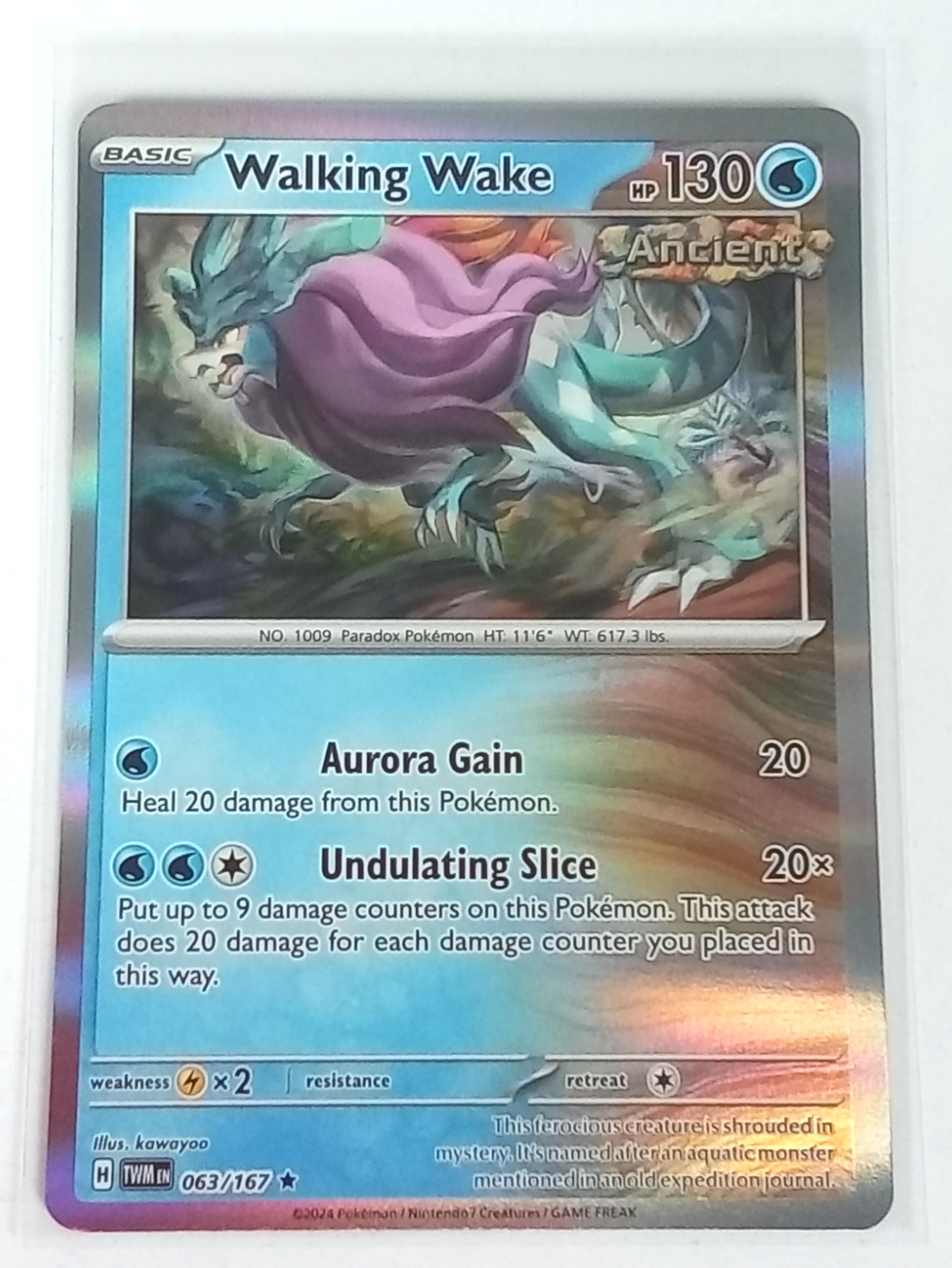 Walking Wake 63/167 Twilight Masquerade Holo Rare Pokémon Card 2024