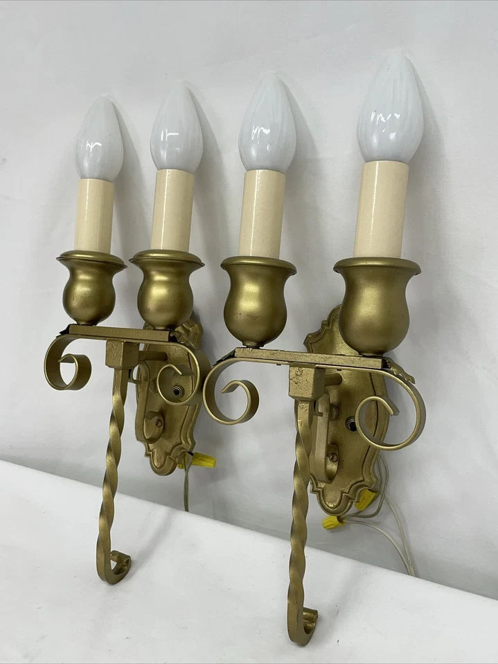 Par de Arandelas de Parede Antigas Artesanato Vitoriano Deco Tocha Neoclássica REWIRED - Imagem 3 de 4