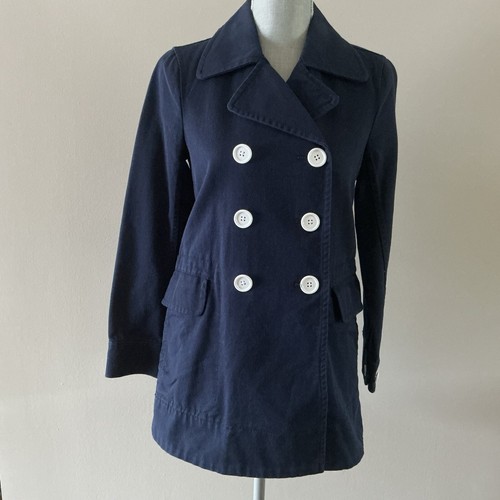 J Crew Womens Peacoat Heavy weight Cotton Twill Blue Size 0 New