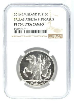 2016 B.V. Island Pallas Athena & Pegasus NGC PF 70 Ultra Cameo