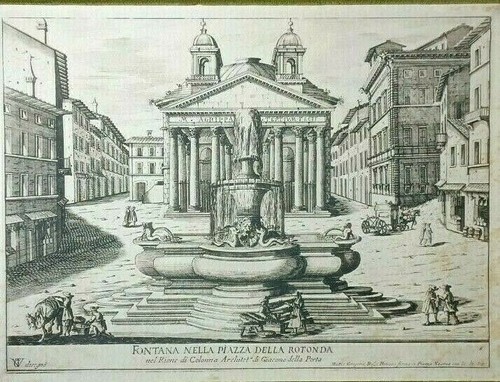 PAIR of VINTAGE ETCHINGS MATTEO GREGORIO ROSSI FOUNTAINS of ROME MATCHING FRAMES - Picture 8 of 11