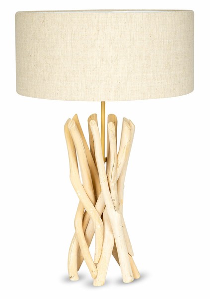 Lampe Tischlampe 62Cm Holz Holzlampe Unikat Braun Treibholz Leuchte Deko-image